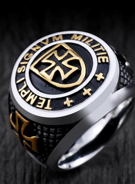 钛钢复古饰品中世纪男士戒指