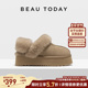 BeauToday厚底雪地靴女秋冬棉鞋 加厚短靴女BT羊毛保暖毛毛拖外穿