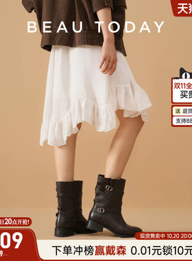 BeauToday厚底西部靴女款