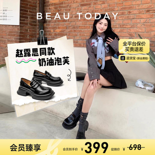 英伦风小皮鞋 女夏季 清仓款 女玛丽珍 BeauToday厚底增高乐福鞋