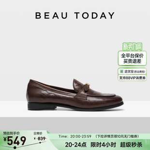 平底浅口单鞋 英伦风小皮鞋 女一脚蹬春季 BeauToday花园舞会乐福鞋