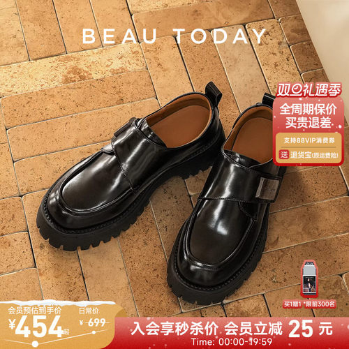 beautoday英伦风通勤厚底乐福鞋