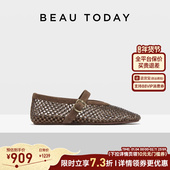 女款 一字带单鞋 新款 平底鞋 BeauToday玛丽珍鞋 凉鞋 浅口单鞋 时装 女