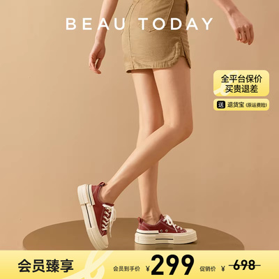 BeauToday厚底帆布鞋运动鞋