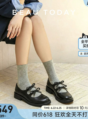 【明星同款】BeauToday厚底玛丽珍鞋女2026miu系小皮鞋黑色单鞋