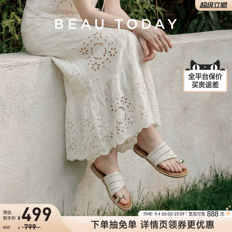 BeauToday平底度假风凉鞋图片