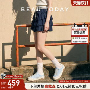 BeauToday星星蛋壳鞋女款2026新款秋季厚底帆布运动鞋休闲鞋女鞋