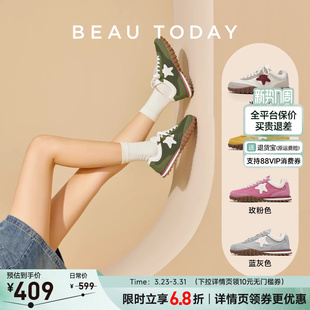 阿甘鞋 软底运动鞋 轻便休闲鞋 女款 BeauToday复古德训鞋 板鞋 女新款