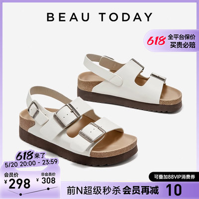 BeauToday厚底休闲凉鞋外穿