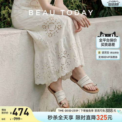 BeauToday平底度假风凉鞋