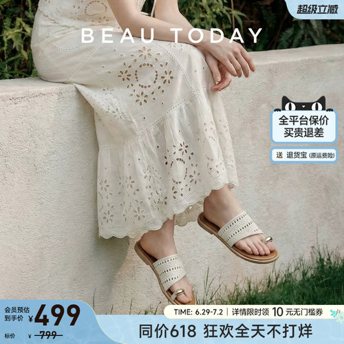 BeauToday平底度假风凉鞋