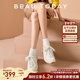 女款 奶油夹心老爹鞋 轻便运动鞋 BeauToday厚底增高小白鞋 跑步鞋 子