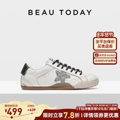 女款 女鞋 2026春小白鞋 BeauToday德训鞋 运动休闲鞋 真皮板鞋 星星鞋