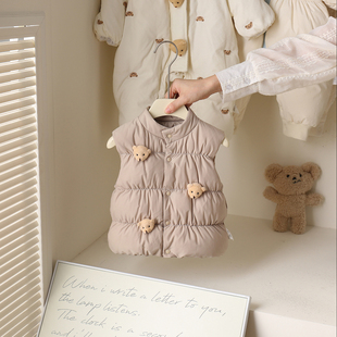2025新款婴儿衣服羽绒马甲男女宝保暖冬装秋冬季外穿百搭羽绒