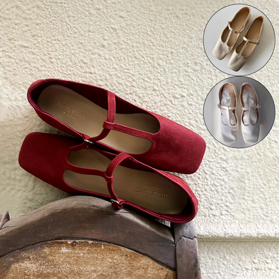 homework丁字方头超软皮乐福鞋