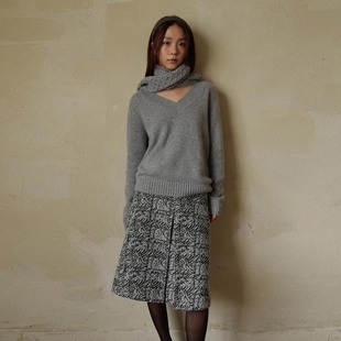 女 cashmere山羊绒V领毛衣保暖打底衫 sesaar赛萨 Giulia吉莉亚毛衫