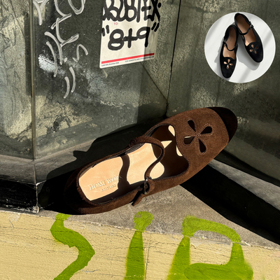 homework镂空雕花玛丽珍鞋