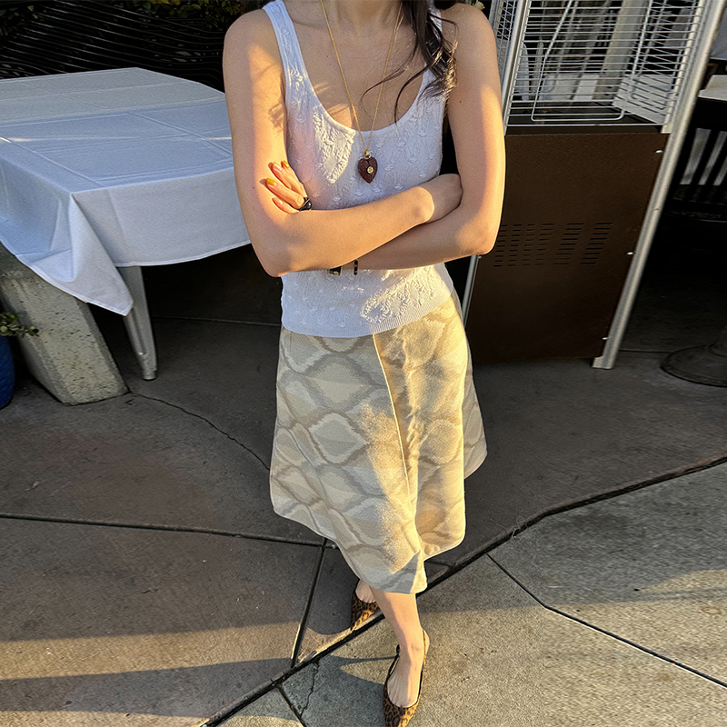 Sesaar赛萨 25新款Zora索拉半裙印花褶饰A字半身裙显瘦短裙百搭女