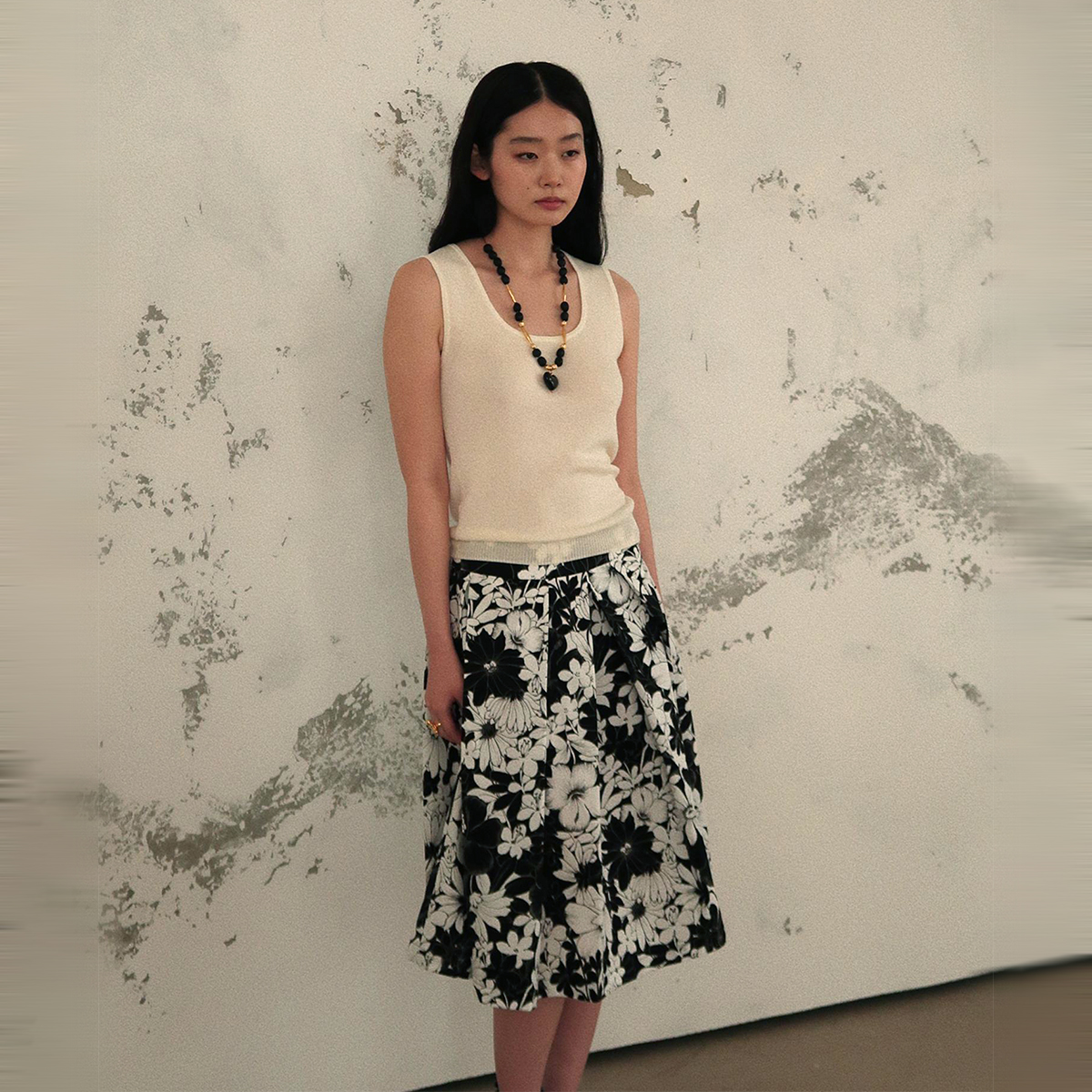 Sesaar赛萨 2025新款Ladiva拉迪瓦半裙提花夏季肌理亚麻直筒裙