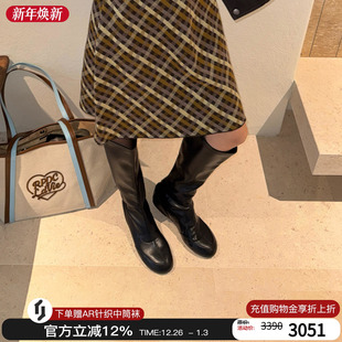 Orinous25秋冬新款 内增高弹力靴复古及膝靴显瘦高筒靴子女M星店