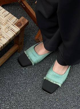 Afflatus3 2025新款进口泰丝小猫跟拖鞋单鞋面料外穿包头凉鞋百搭