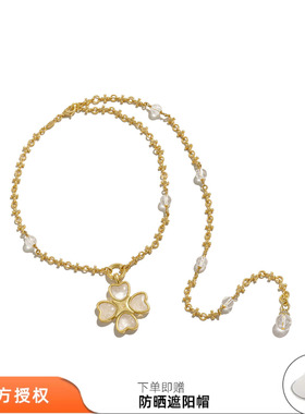 tokokkino 26春夏新款白噪蝴蝶蝴蝶结花白水晶项链十字架锁骨链