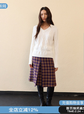 sesaar赛萨 复古Nelly奈利修身休闲中腰半身裙女2026新款