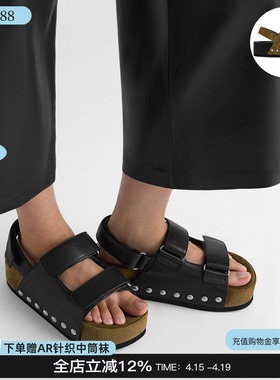 DYMONLATRY 26春夏新款铆钉装饰厚底凉鞋懒人一脚蹬凉鞋女M星店