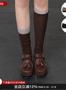 unfolio 26新款流苏装饰玛丽珍鞋一字扣圆头浅口乐福鞋M星店