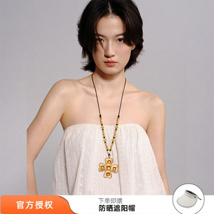 tokokkino 复古皮绳蝴蝶结项链十字架项链百搭锁骨链 2026年新款