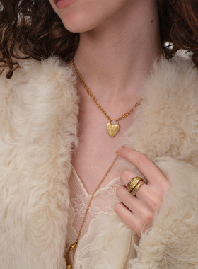 D'ACCORD罗马鎏金雕刻双层项链