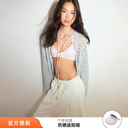 tokokkino 26夏季新款蓝调停泊」针织亚麻开衫