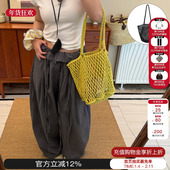 Howwell 25年新款 彩色大容量网兜包单肩包手提包双层随行网包