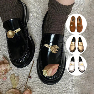 现货AFFLATUS3 2023SS新款小众纯黄铜餐具手工乐福鞋牛皮单鞋女M