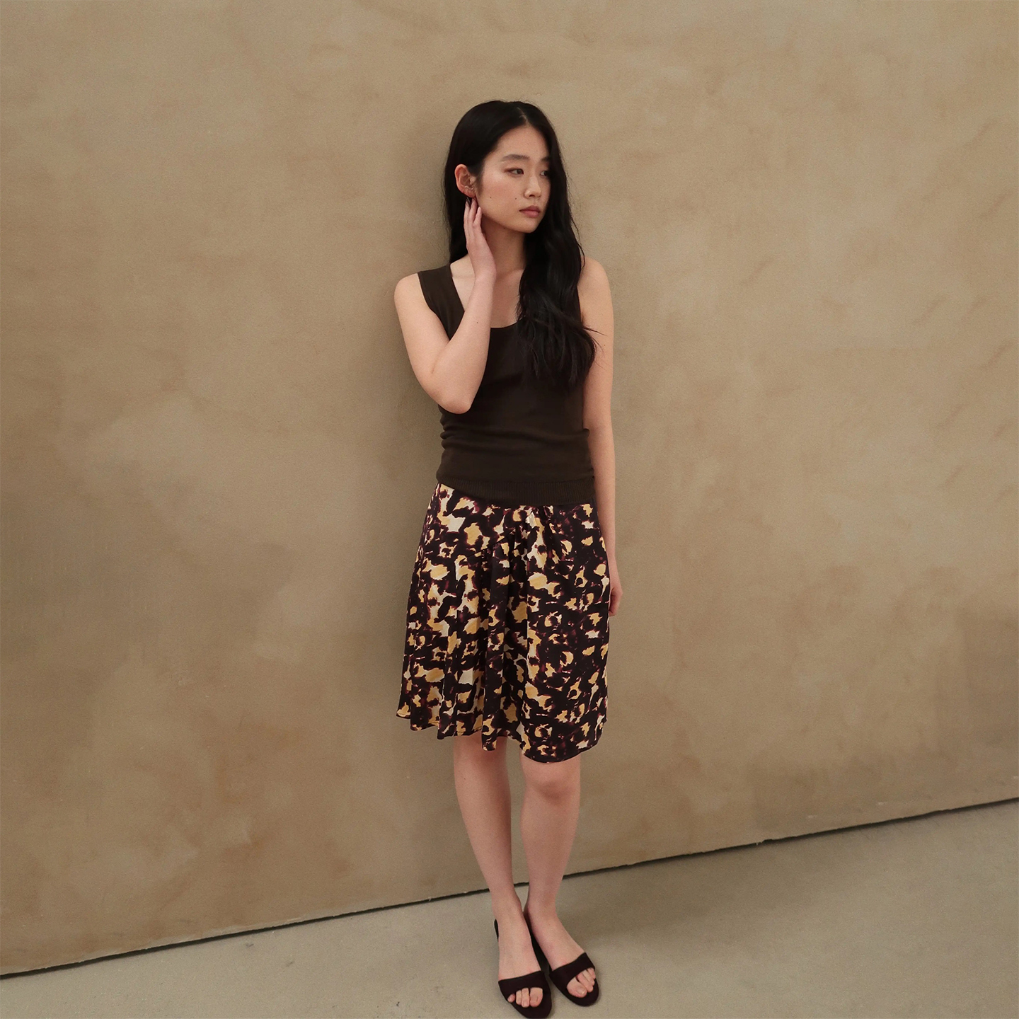 Sesaar赛萨 25新款Seraph赛拉芙半裙意大利精工提花拼接褶皱