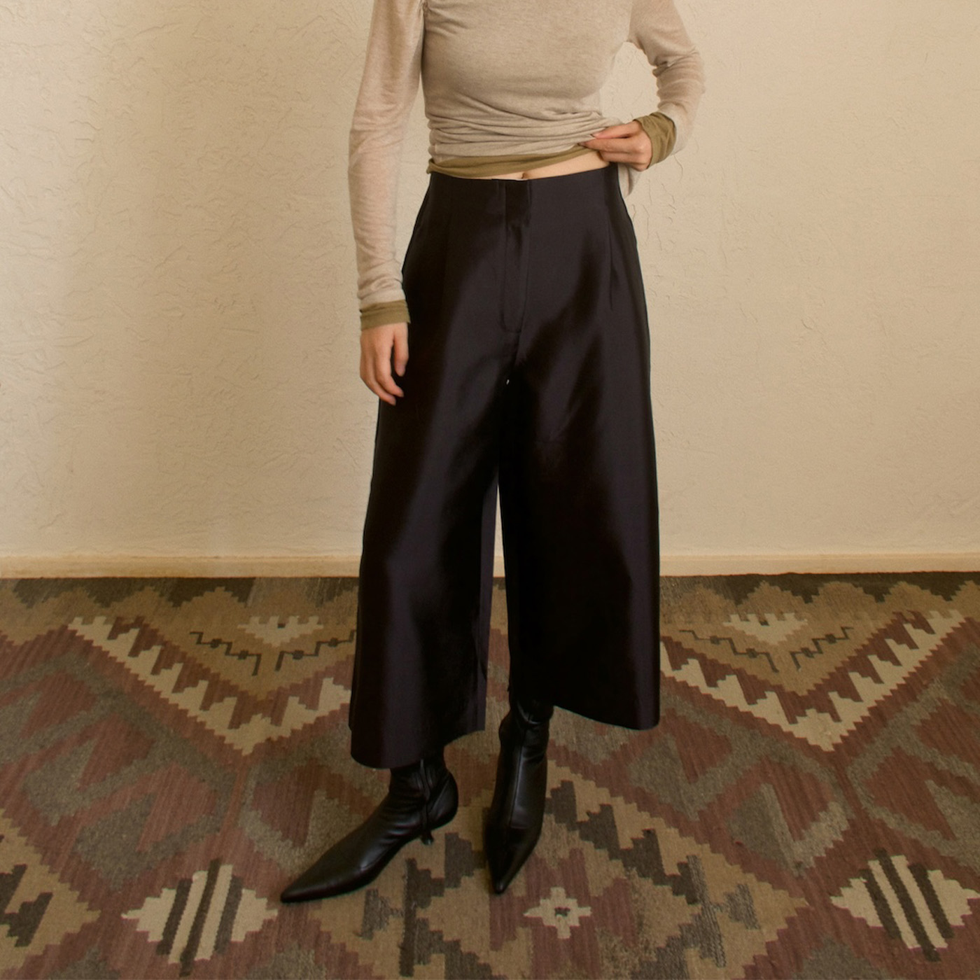 sesaar赛萨泰伦丝毛阔腿裤