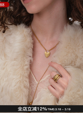 D'ACCORD罗马鎏金雕刻双层项链