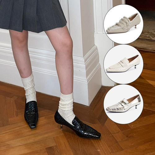 COTEMP鳄鱼纹细跟乐福鞋M星店