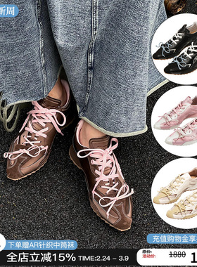 27quai grosmott 2026新款恶女尖头蝴蝶结拳击鞋休闲系带运动鞋