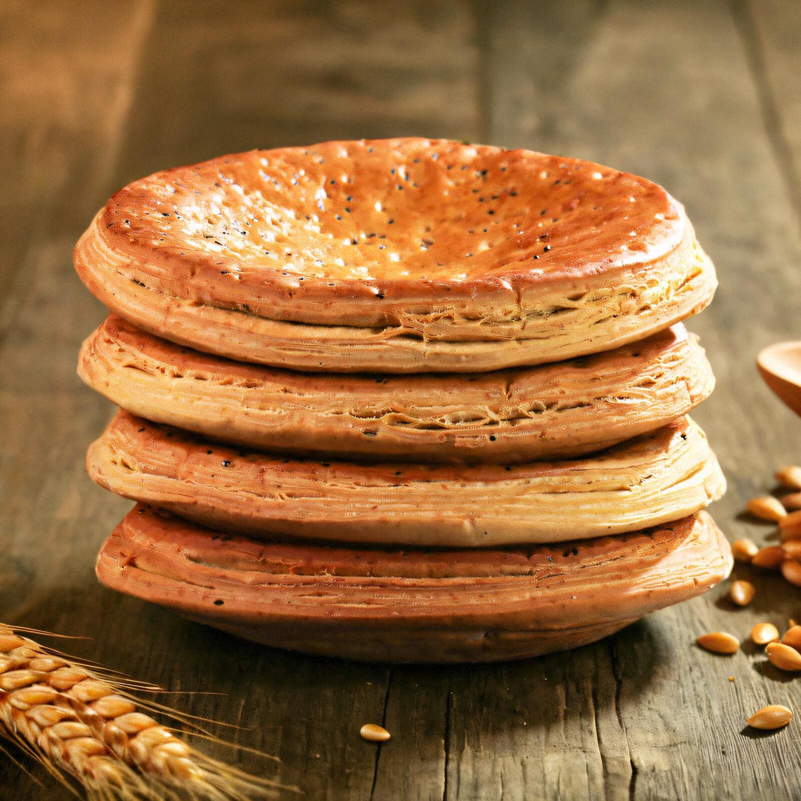 陕西油酥锅盔馍开袋即食西安特产小吃真空手工宝鸡岐山饼五香