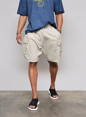 NO LOGO美式复古工装短裤男夏季宽松百搭速干休闲运动五分大裤衩