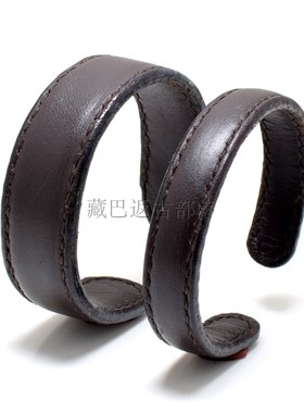 藏巴部落订做牛皮手镯手缝线皮手带棕咖色皮手饰定制情侣饰品手链