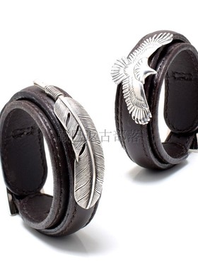 订做高桥羽毛银饰皮手