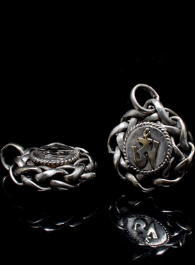 藏饰吊坠藏文图案复古项坠