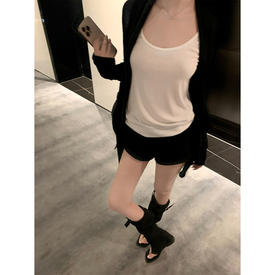 GYOKUU 【内搭神器】白色弹力针织基础百搭背心上衣