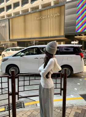 GYOKUU 【小蛮腰】2026ss 奶白色连帽麻花纹理针织毛衣