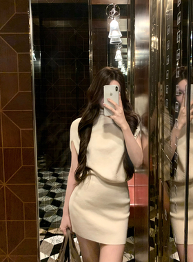 GYOKUU 【反正我的身材很曼妙】2026ss白色短袖包臀针织连衣裙