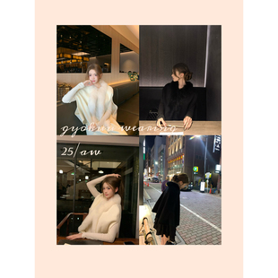 100%羊毛斗篷款 2025aw 狐狸毛领披肩上衣 香颂千金 GYOKUU