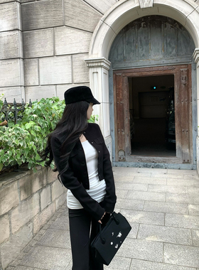 GYOKUU 【Ro系】黑色短款针织外套