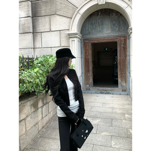 GYOKUU 【Ro系】黑色短款针织外套